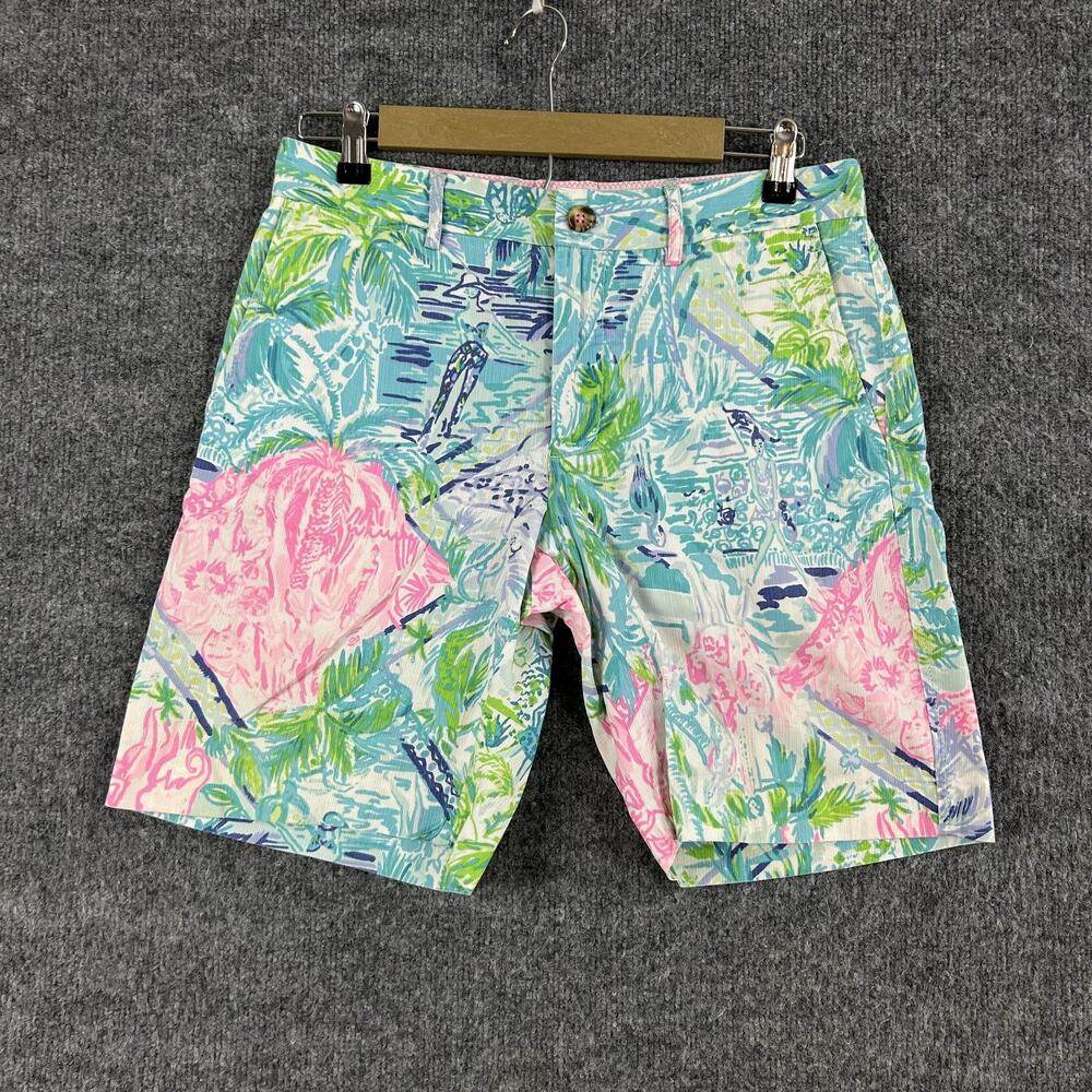 Lilly Pulitzer Shorts Mens 30 Beaumont Tropical Floral Chino Summer Resort Print